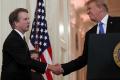 US President Donald Trump shakes hands with Judge Brett Kavanaugh - Sakshi Post