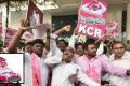 Telangana Elections 2018: TRS party workers celebrating - Sakshi Post