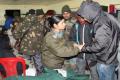 Stranded tourists in Sikkim being attended by the Army staff. - Sakshi Post
