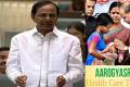 Telangana Chief Minister K Chandrasekhar Rao Inset: late Dr YS Rajasekhara Reddy - Sakshi Post