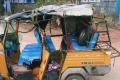 Auto-rickshaw damaged in the accident - Sakshi Post