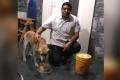 Ramesh Sancheti with his dog, Brownie - Sakshi Post