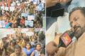 Mohan Babu staging a protest demanding student fee reimbursement - Sakshi Post
