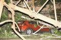 A parked car was damaged at the site - Sakshi Post