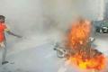 A motorbike caught fire at Saifabad on Saturday - Sakshi Post