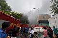 A fire broke out at the AIIMS here on Saturday evening and 22 fire tenders were rushed to the site. - Sakshi Post