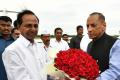 Outgoing Governor of Telangana E S L Narasimhan was accorded a warm farewell by Chief Minister K Chandrasekhar Rao - Sakshi Post