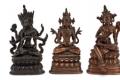  A group of three bronze 'Pala Revival' style Buddhist figures Tibeto-Chinese 18th Century - Sakshi Post