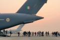 A file photo of evacuated Indian students deboarding an Indian Airforce flight  - Sakshi Post