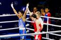 Nikhat Zareen defeats Mongolia's Lutsaikhan Altantsetseg in her round of 16 bout (Twitter via @BFI_official) -Sakshi Post