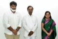 A file photo of Meday Rajeev Sagar with Telangana CM KCR and MLC K Kavitha (Image Credit: ANI) -Sakshi Post 