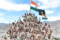 ITBP troops with Tricolour at 12,000 feet in Ladakh with the message of 'Har Ghar Tiranga'  (Image Credit : https://www.facebook.com/ITBPofficial) -Sakshi Post 
