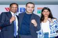 BFI president Ajay Singh (L), IBA president Umar Kremlev and World Champion Nikhat Zareen (R), (Source: Twitter/@BFI_official) - Sakshi Post