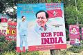  BRS party flexes removed in New Delhi - Sakshi Post