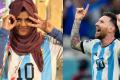 Jushna Shahin (L) and Lionel Messi (R) - Sakshi Post