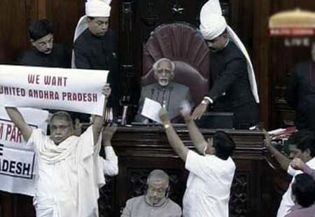 Telangana Bill disrupts Parliament again - Sakshi Post