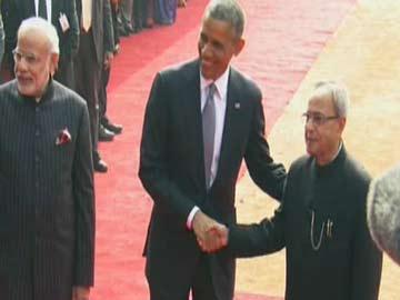 Red carpet welcome for Obama at Rashtrapati Bhavan - Sakshi Post