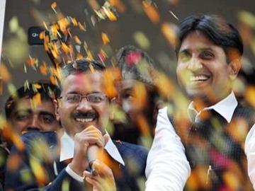 AAP celebrates victory in Delhi - Sakshi Post