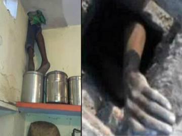 Thief stuck in chimney, rescued and arrested Thief stuck in chimney, rescued and arrested - Sakshi Post
