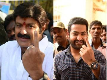 Celebs cast their votes in GHMC polls - Sakshi Post