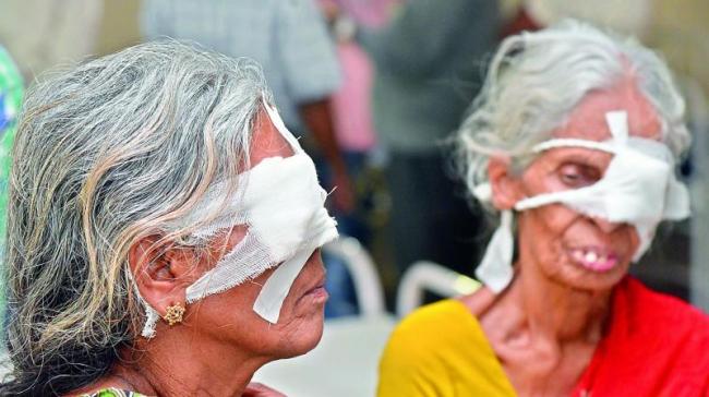 The eight patients -- Prabhavati, Anji Reddy, Manikyam, Nukulla Talli, Harpanbai, P.C. Mandal, Satyanarayana and Babaji-- have been suffering from vision loss after the surgery on June 30. - Sakshi Post