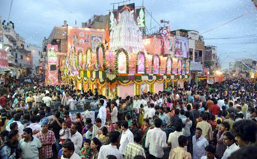 The Lal Darwaza temple is all decked up for the Bonalu festivities on Sunday, with thousands of devotees thronging the historic temple in the city. - Sakshi Post