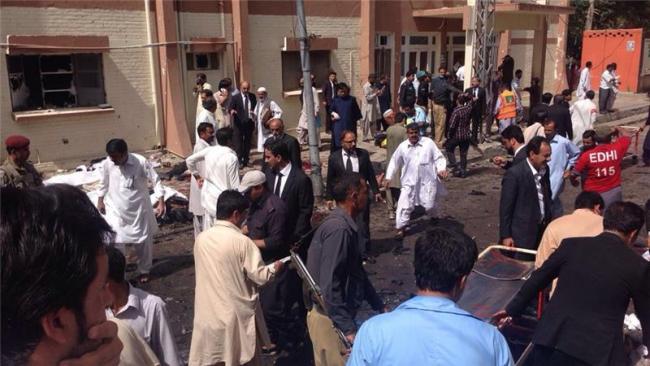 A powerful blast hit a hospital in Quetta in Pakistan when dozens of lawyers were entering it with the body of a lawyer killed earlier. - Sakshi Post