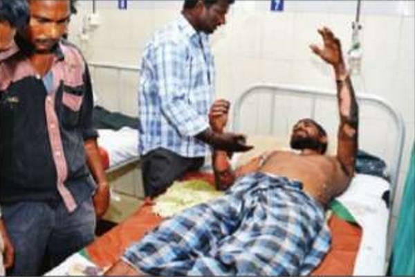 A injured victim undergoing treatment  A injured victim undergoing treatment  - Sakshi Post