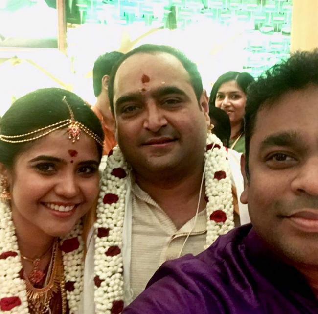 Actor Suriya and music maestro A.R. Rahman were among the few celebrities who attended the wedding Actor Suriya and music maestro A.R. Rahman were among the few celebrities who attended the wedding - Sakshi Post