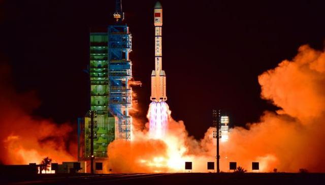 The Tiangong-2 space lab was successfully launched from the Jiuquan Satellite Launch Centre in northwestern China’s Gobi desert. - Sakshi Post