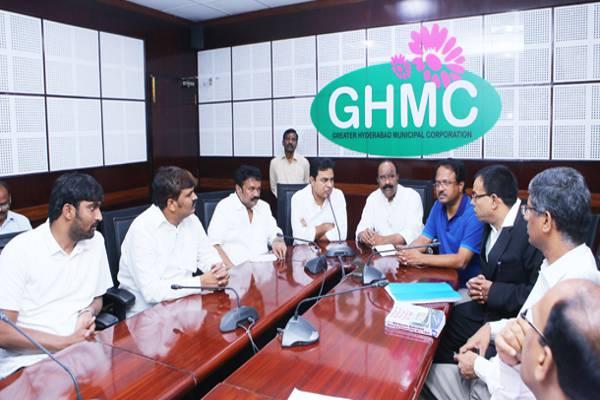 KTR is visiting flood-affected areas in Hyderabad and reviewed the situation with ministers and officials. Home Minister Nayani Narasimha Reddy, Health Minister Laxma Reddy, Cinematography Minister Srinivas Yadav, Mayor Bonthu Rammohan, GHMC Commissi - Sakshi Post