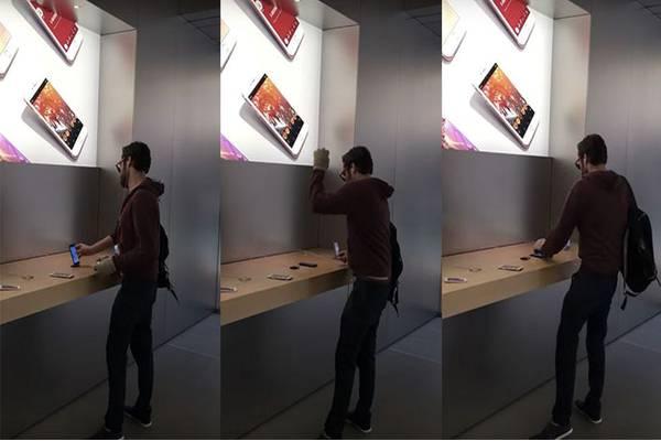 The man smashed several new iPhones using a petanque ball - Sakshi Post