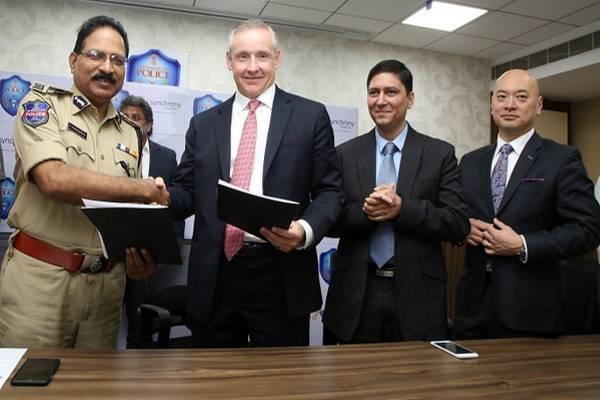 MoU was signed by Hyderabad Police Commissioner M. Mahendar Reddy and Synchrony Financial Executive vice president and COO Kurt Grossheim - Sakshi Post