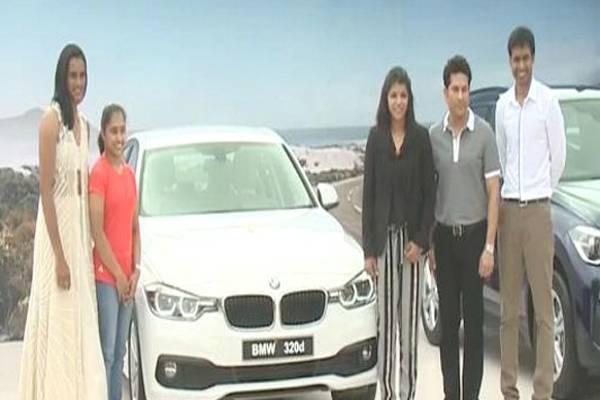 India’s Rio Olympics medallists P.V. Sindhu and Sakshi Malik, gymnast Dipa Karmakar and badminton coach Pullela Gopichand were presented BMW luxury cars by Sachin Tendulkar at a function held at Gopichand Academy at Gachibowli, in September. The pr