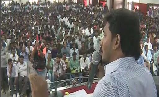 YS Jagan Mohan Reddy addresses mammoth gathering of youths and students at Yuvabheri in Kurnool on Tuesday. &amp;amp;nbsp; - Sakshi Post