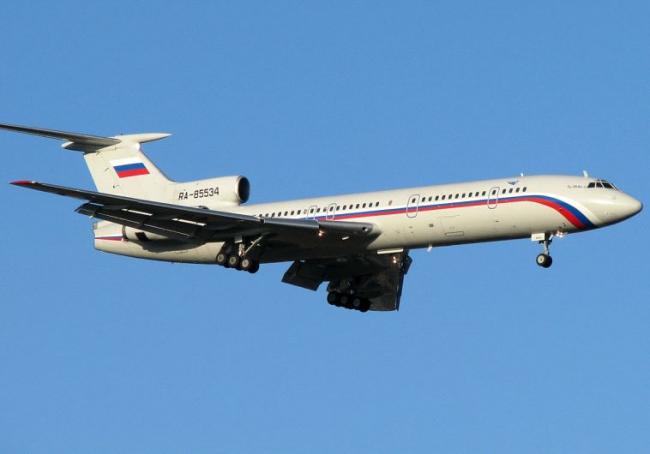 A Tupolev Tu-154 plane similar to the one that was reportedly crashed in the Black Sea with 92 people on board. - Sakshi Post