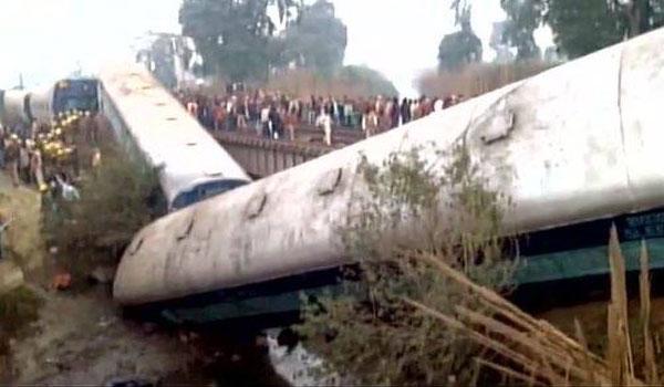 Ajmer-Sealdah express, derailed when it was crossing a bridge over a dry canal in the area. - Sakshi Post