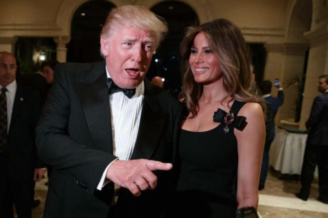 President-elect Donald Trump with wife Melania Trump during a New Year’s Eve party at Mar-a-Lago in Palm Beach, on Saturday. - Sakshi Post