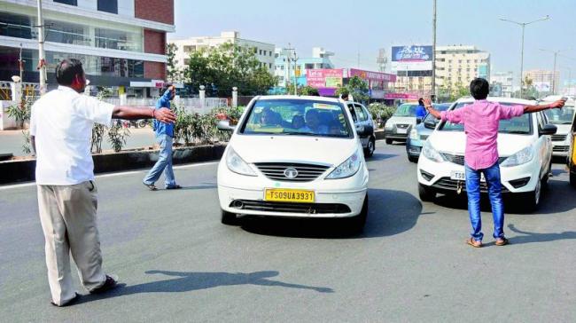 Striking Ola-Uber drivers stop other cabs at several places in Hyderabad - Sakshi Post