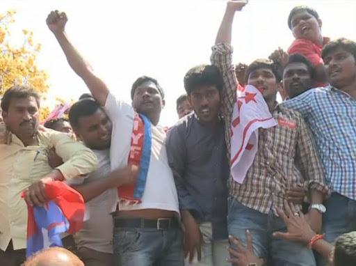 Students staging a protest at OU - Sakshi Post