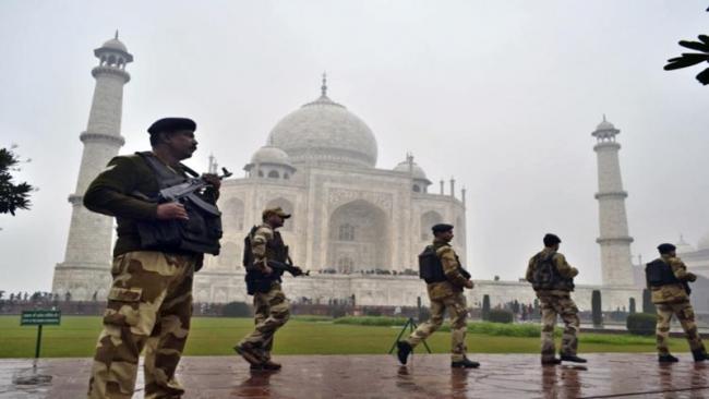 The security was jacked up after a website showed graphics of the Taj Mahal with a terrorist standing alongside holding what looked like a weapon. - Sakshi Post