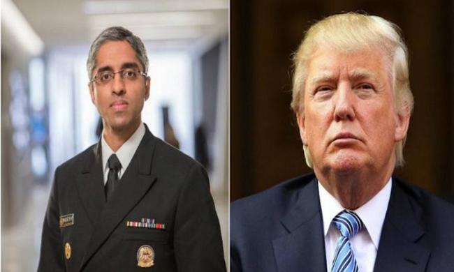 Indian American Surgeon General Vivek Murthy, Donald Trump (right) - Sakshi Post