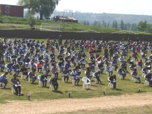 Defying the separatists’ bandh call, nearly 800 Kashmiri youths on Sunday appeared in the Army’s common entrance exam in the Valley. - Sakshi Post