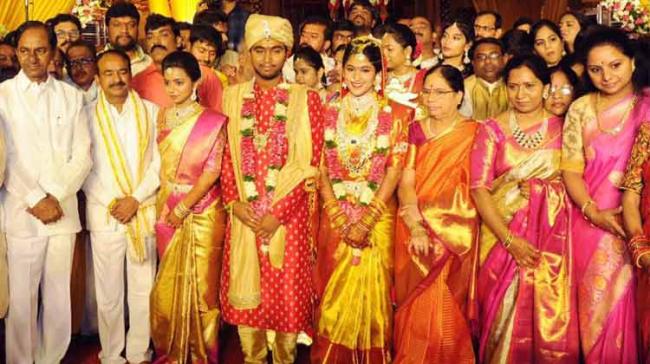 Celebrating his son’s wedding on Sunday, Telangan Finance Minister Etela Rajender invited 2,000 Osmania University students for a non-vegetarian feast prepared in the premises of E-hostel. - Sakshi Post