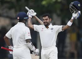 India skipper Virat Kohli exulting after he hit his 17th Test hundred - Sakshi Post