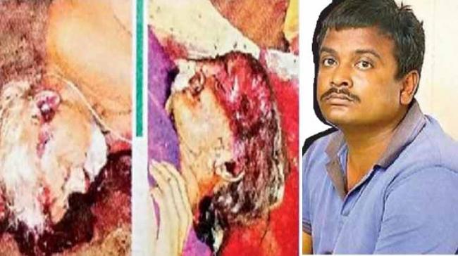 Temple priest Chandramouleswar Rao and his wife Pushpaveni were hammered to death by Venkateswarlu at Allipuram on April 1, 2016 in Nellore. - Sakshi Post