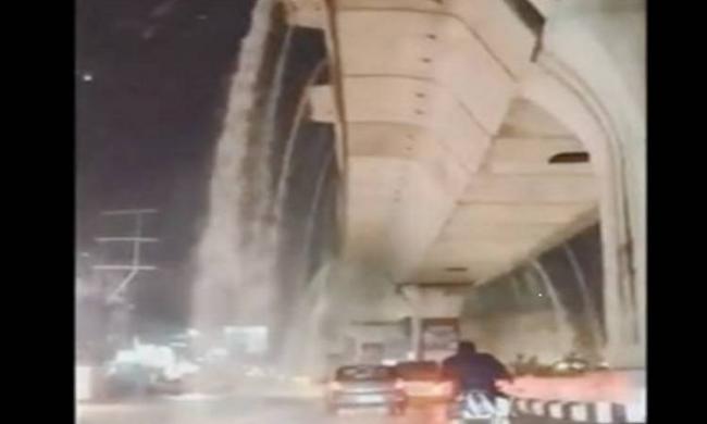 A netizen posted a video of the “waterfalls” on the social media and it is going viral. - Sakshi Post