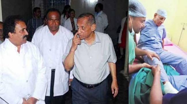 The doctors led by Deputy Superintendent Narsimha Rao performed 25 minutes surgery and successfully removed the corn in the feet. The Governor was immediately discharged within half an hour. Later, he was shifted to Raj Bhavan.&amp;amp;nbsp; - Sakshi Post