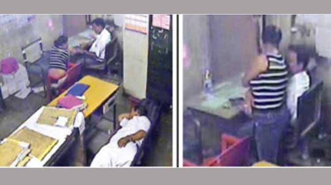 A head clerk of Central Railways was caught with his female friend in an inappropriate manner while he was on duty. The act was captured in a CCTV camera installed in the office.&amp;amp;nbsp; - Sakshi Post