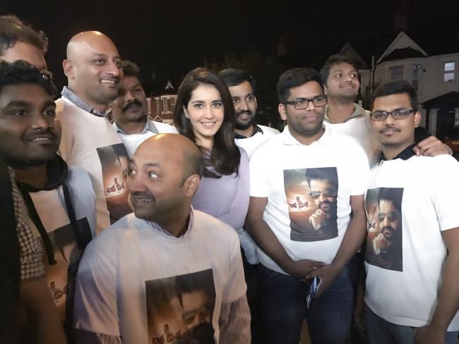 Raashi Khanna watched her latest Telugu release “Jai Lava Kusa” with fans in London. - Sakshi Post